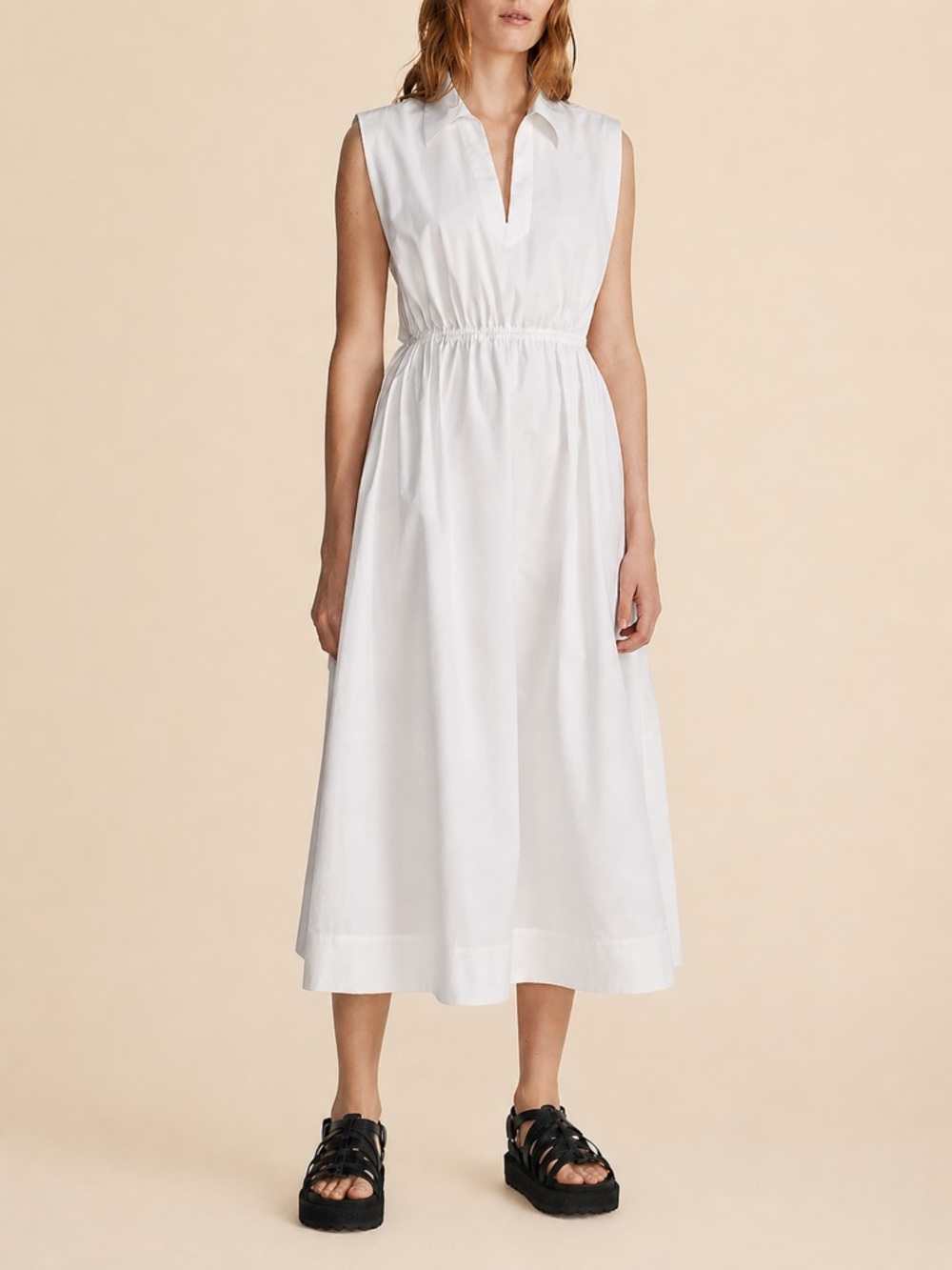 Rag & Bone Joan Poplin Dress in White
